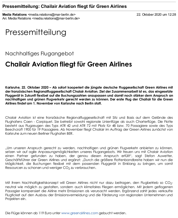 Green Airlines PM