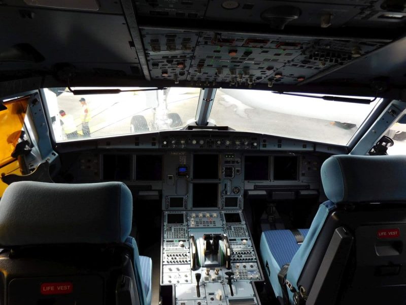 Cockpit Airbus A321LR (Foto: Jan Gruber).