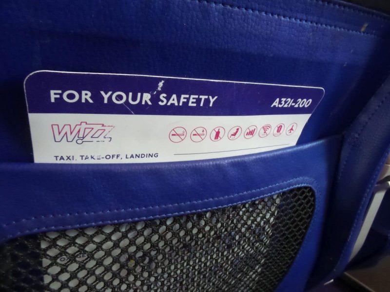 Sicherheitskarte bei Wizz Air (Foto: Jan Gruber).