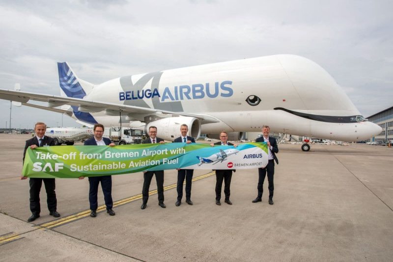 A Beluga was refueled with SAF in Bremen for the first time (photo: Bremen Airport).
