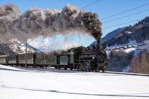 Steam train (Photo: Rhaetian Railway, Stefan Schulthess).