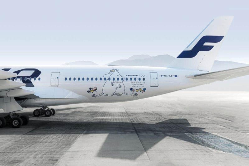 Special decals on the Airbus A350 (Photo: Finnair).