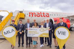 Begrüßung von KM Malta Airlines (Foto: Flughafen Wien AG).