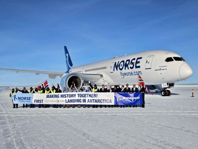Boeing 787-9 in der Antarktis (Foto: Norse Atlantic AIrways).