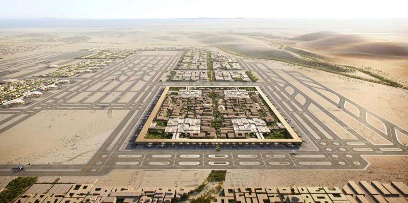 Neuer Flughafen Riad (Rendering: Foster+Partners).