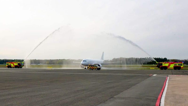 Begrüßung am FMO (Foto: Flughafen Münster/Osnabrück).