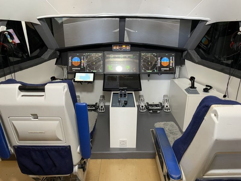 The simulator used at the Institute of Aerospace Technologies at the University of Malta. The institute works with key players in the aerospace industry, including Airbus and Thales (Photo: Marvic Bugeja / MAviO News).