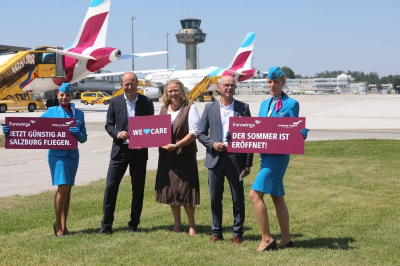 Begrüßung von Eurowings Europe (Foto: Salzburg Airport Presse).