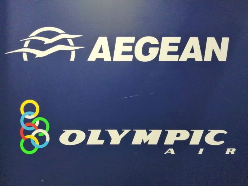 Logos von Aegean und Olympic Air (Foto: Jan Gruber).