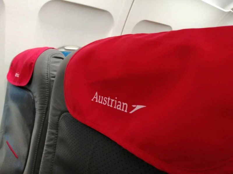 Sitze in einem Airbus A319 von Austrian Airlines (Foto: Jan Gruber).