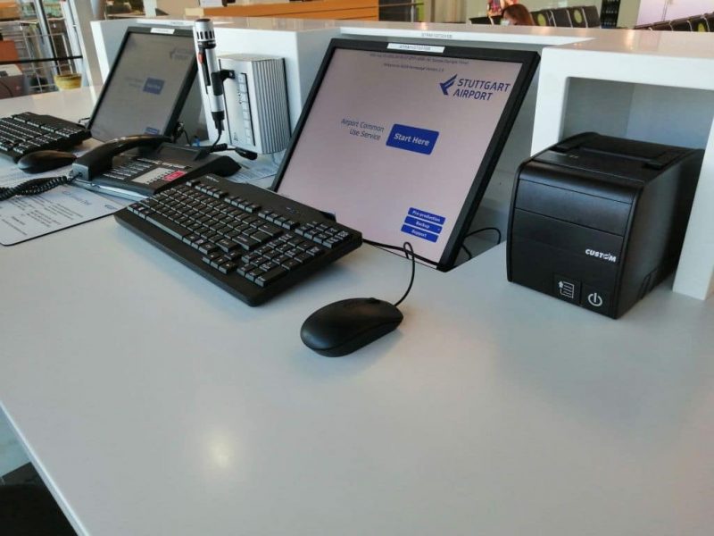 Computer at a gate counter at Stuttgart Airport (Photo: Jan Gruber).