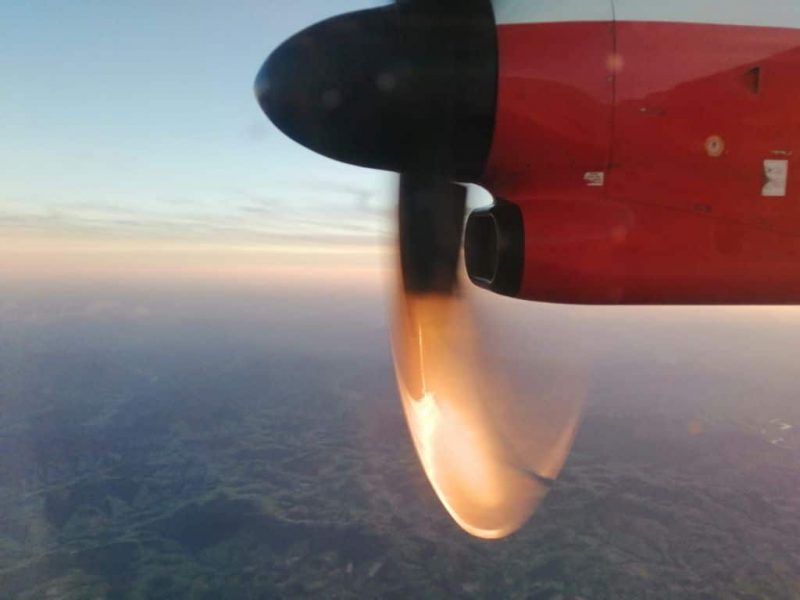 Propeller of a DHC Dash 8-400 from Austrian Airlines (Photo: Jan Gruber).