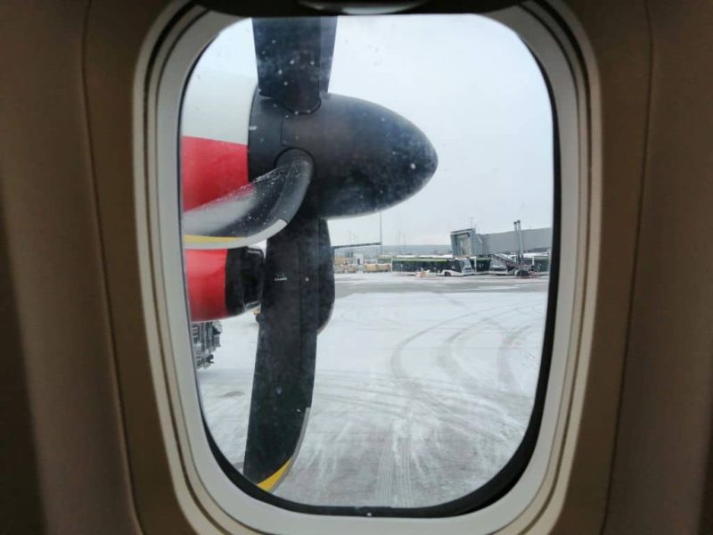 View of a propeller of a DHC Dash 8-400 (Photo: Robert Spohr).