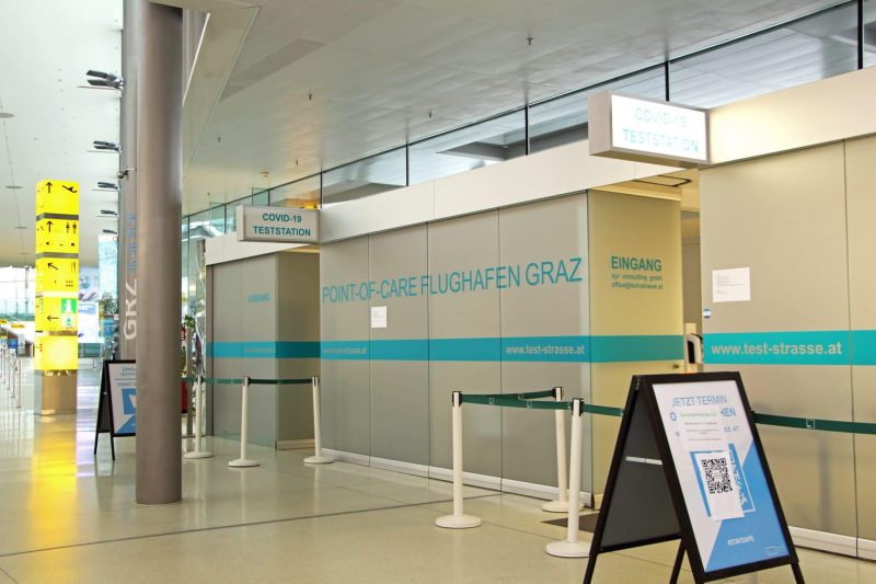 The "Point of Care" is located in the center of the airport terminal (photo: Graz Airport).
