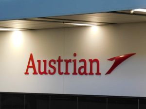 Austrian Airlines logo at Vienna Airport (Photo: Jan Gruber).