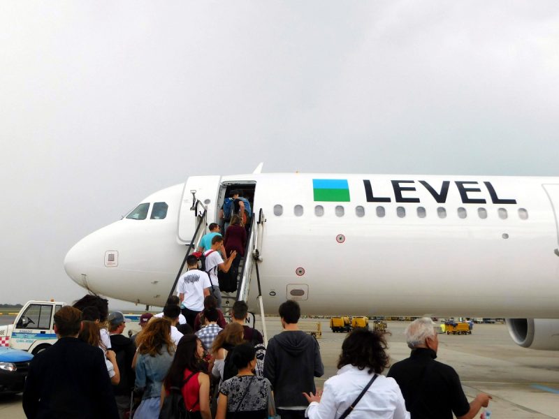Boarding in einen Airbus A321 von Level Europe wird es aufgrund der Pleite nie wieder geben (Foto: Jan Gruber).