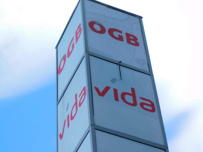 Logos from ÖGB and Vida (Photo: Jan Gruber).
