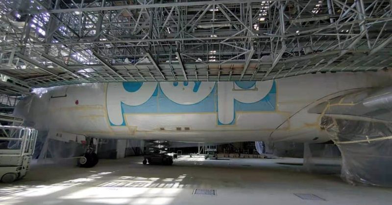 A330 in the paint shop (Photo: Flypop).