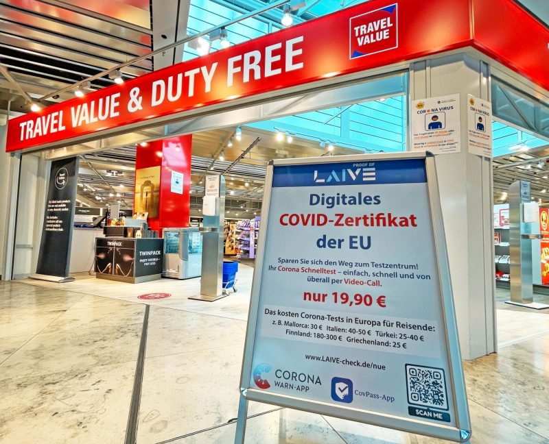 Die COVID-Selbsttests von Laive sind im Duty Free Shop und im Flughafen-Onlineshop Gatestore erhältlich (Foto: Airport Nürnberg).