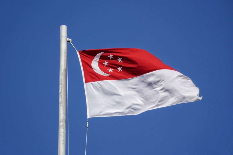 Flagge von Singapur (Foto: Unsplash/Justin Lim).