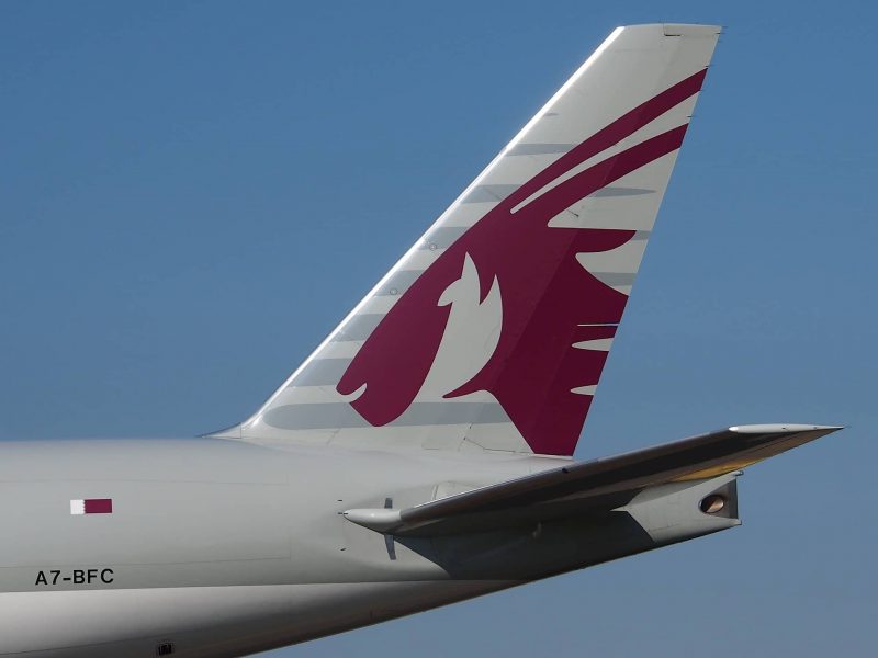 Qatar Airways tail fin (Photo: Pixabay).