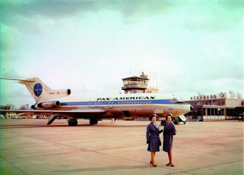 Pan America Boeing 727 in den 1960er Jahren in Nürnberg (Foto: Archiv Flughafen Nürnberg).